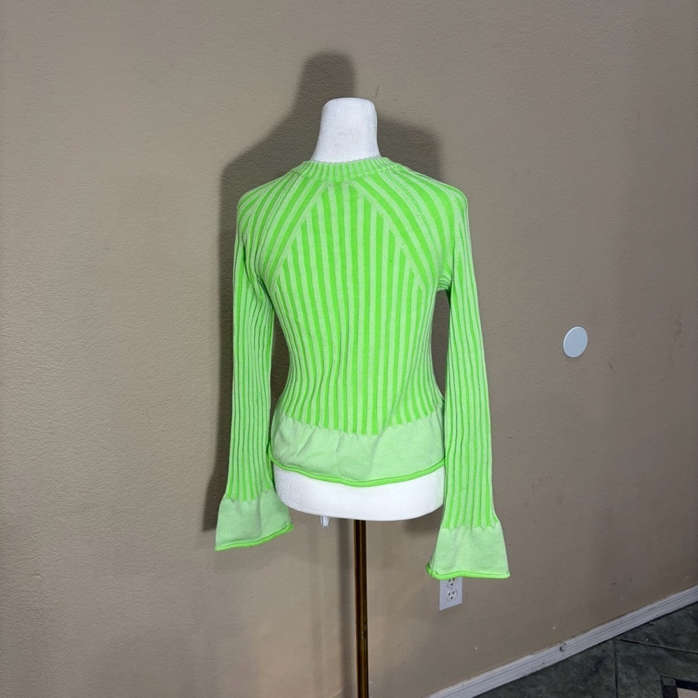 Rodebjer Eshe Rib Knitted Sweater In Techno Green Sz S Funky Retro Party EUC - Picture 4 of 9